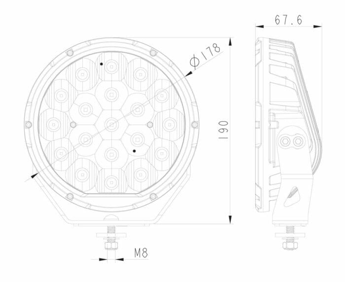 7" Round LED Driving Light (Black Bezel) - HULK 4x4 - Image 4